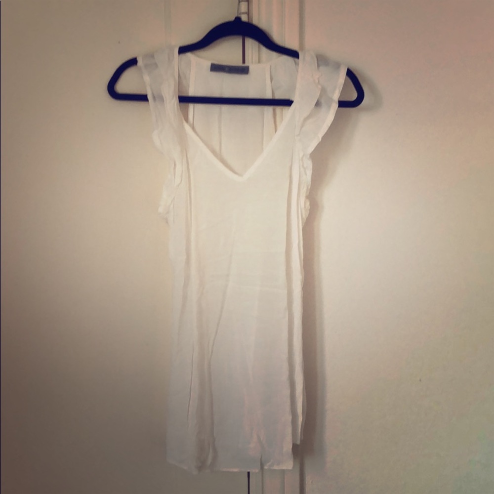 White ruffle top - Macy & Taylor